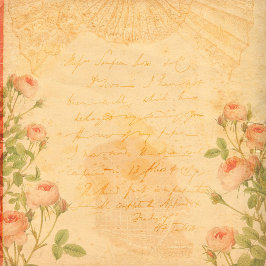 Lámina Papel de cuadernillo de estilo floral de Rosa vint