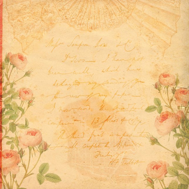 Lámina Papel de cuadernillo de estilo floral de Rosa vint (Subido por el creador)
