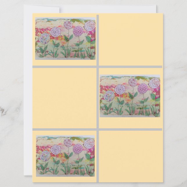 Lámina Papel de cuadernillo de flor de langosta (Anverso)