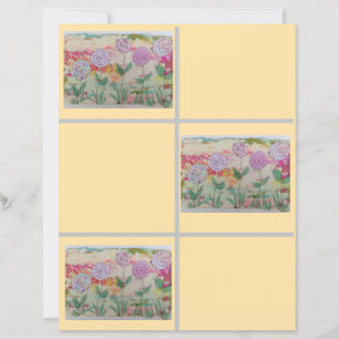 Lámina Papel de cuadernillo de flor de langosta