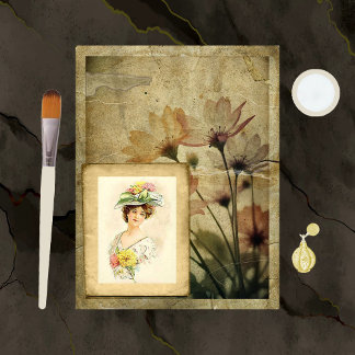 Lámina Papel de cuadernillo de flores con problemas