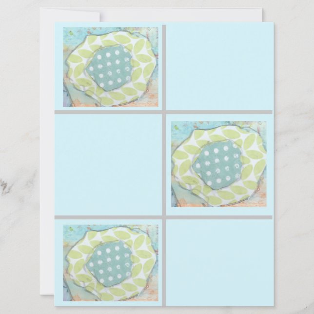 Lámina Papel de cuadernillo de flores de Polkadot (Anverso)