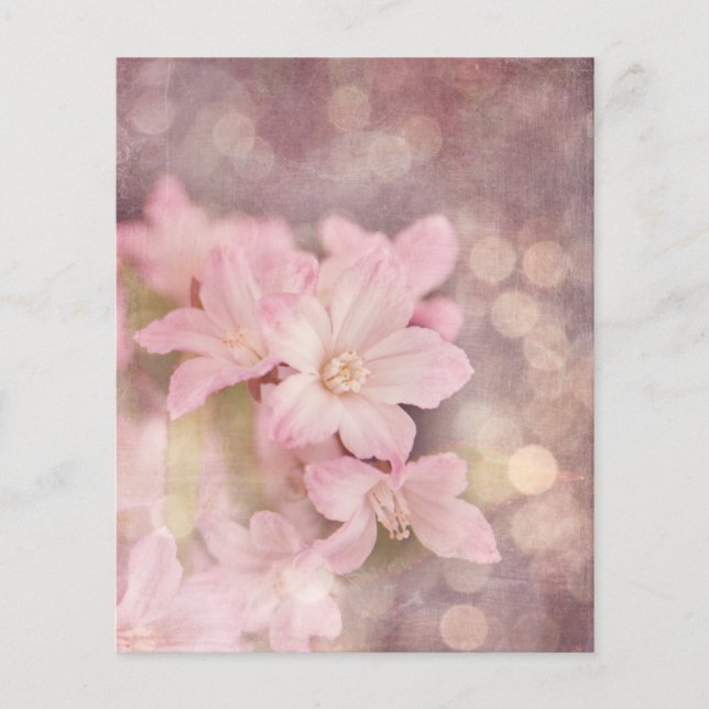 Lámina Papel de cuadernillo de flores rosadas (Anverso)