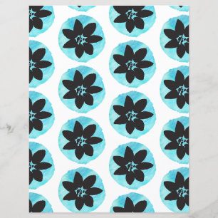 Lámina Papel de cuadernillo de flores tropicales de color