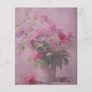 Lámina Papel de cuadernillo de flores y damascos rosados