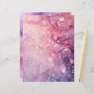 Lámina Papel de cuadernillo de fondo rosa y morado