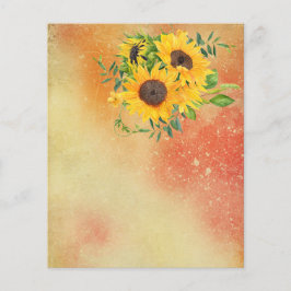 Lámina Papel de cuadernillo de girasol amarillo y rojo