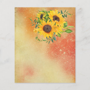 Lámina Papel de cuadernillo de girasol amarillo y rojo