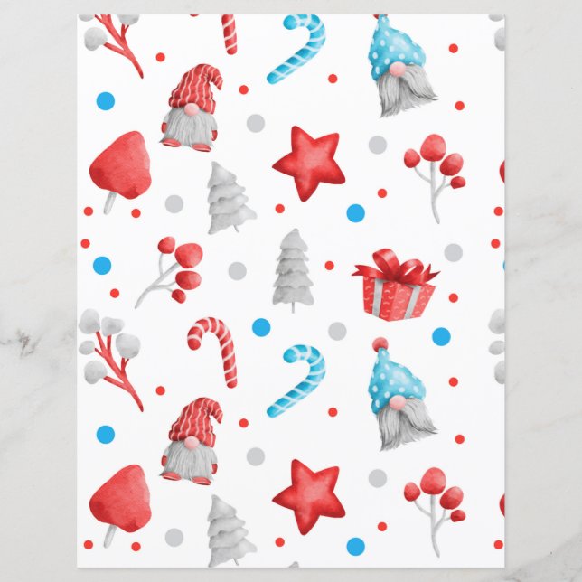 Lámina Papel de cuadernillo de Gnome Navidades (Anverso)