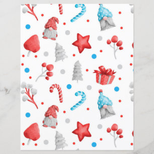 Lámina Papel de cuadernillo de Gnome Navidades