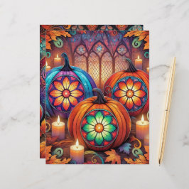 Lámina Papel de cuadernillo de halloween de vidrio con ma