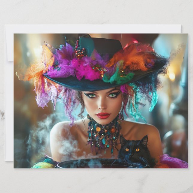 Lámina Papel de cuadernillo de la buena bruja mágica y ca (Anverso)