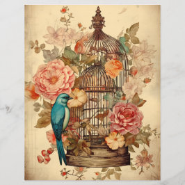 Lámina Papel de cuadernillo de la elegancia floral