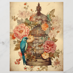 Lámina Papel de cuadernillo de la elegancia floral