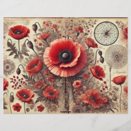 Lámina Papel de cuadernillo de los copos florales de Shab