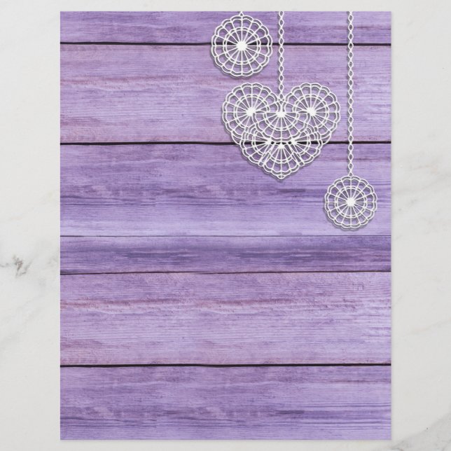Lámina Papel de cuadernillo de madera y encaje blanco (Anverso)