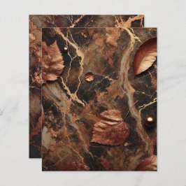 Lámina Papel de cuadernillo de marble otoñal marrón