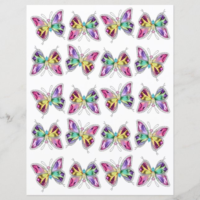 Lámina Papel de cuadernillo de mariposa de cristal de arc (Anverso)