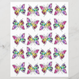 Lámina Papel de cuadernillo de mariposa de cristal de arc