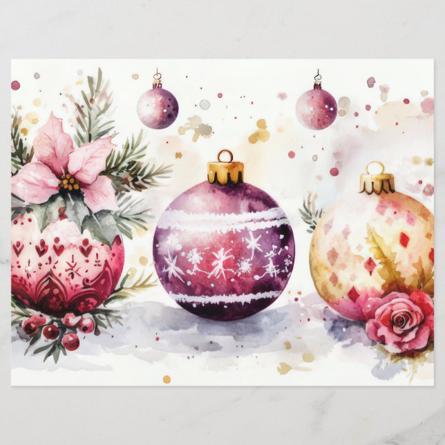 Lámina Papel de cuadernillo de navidades y flores (Anverso)
