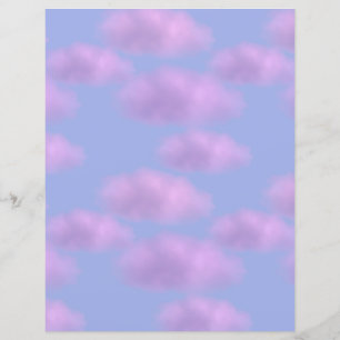 Lámina Papel de cuadernillo de nubes rosadas esponjosas