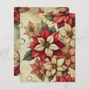Lámina Papel de cuadernillo de Poinsettia Florines con sa