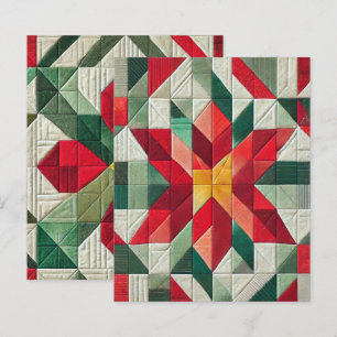 Lámina Papel de cuadernillo de poinsettia geométrica