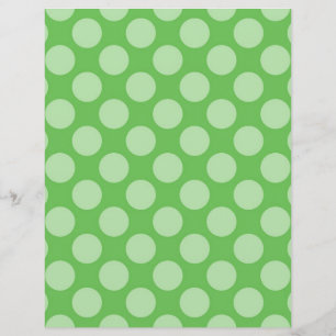 Lámina Papel de cuadernillo de puntos de polka verde de d