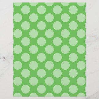 Lámina Papel de cuadernillo de puntos de polka verde de d
