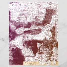Lámina Papel de cuadernillo de revistas de mapas de época