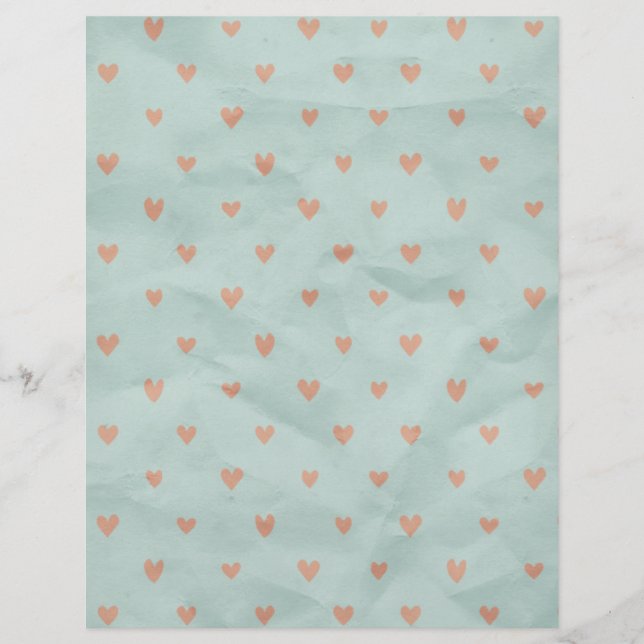 Lámina Papel de cuadernillo de salmón rosa Verde azulado  (Anverso)
