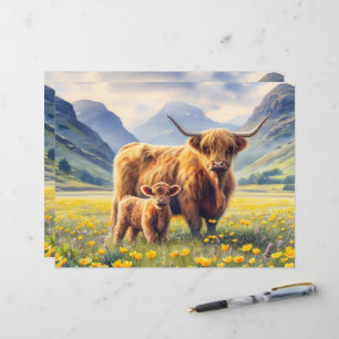 Lámina Papel de cuadernillo de vaca y ternera en Highland