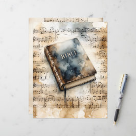 Lámina Papel de cuadernillo de vintage de la Santa Biblia