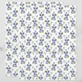 Lámina Papel de cuadernillo de violetas