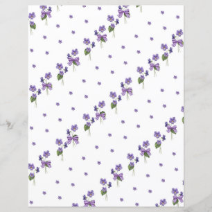 Lámina Papel de cuadernillo de violetas y arcos