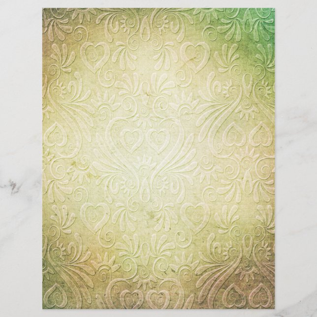 Lámina Papel de cuadernillo del patrón de arte floral de  (Anverso)