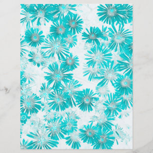 Lámina Papel de cuadernillo del patrón de dandelio azul y