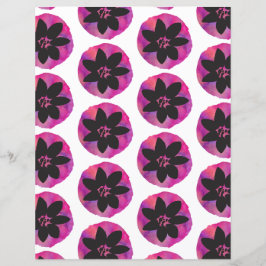 Lámina Papel de cuadernillo del patrón de flor púrpura tr