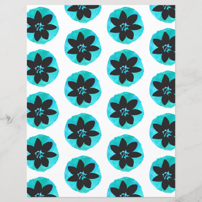 Lámina Papel de cuadernillo del patrón de flor tropical v (Anverso)
