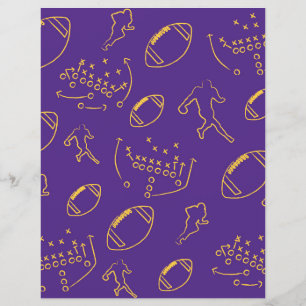 Lámina Papel de cuadernillo del patrón de fútbol morado y