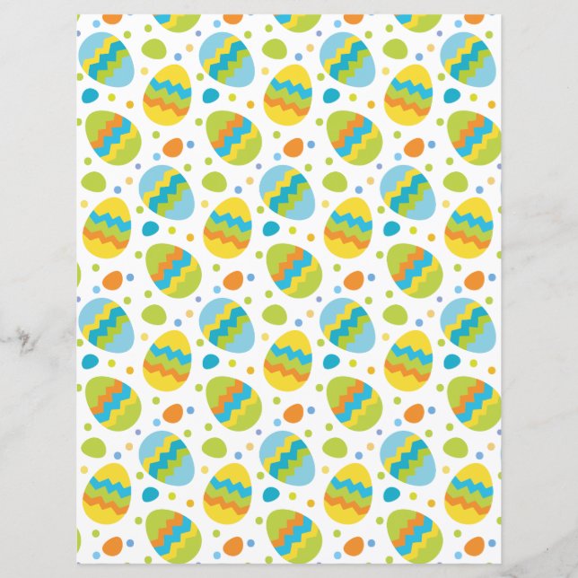 Lámina Papel de cuadernillo del patrón de huevos de Pascu (Anverso)