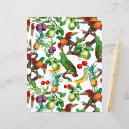 Lámina Papel de cuadernillo del patrón de las aves y las 