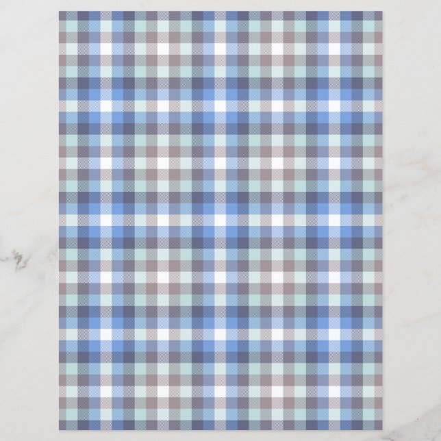 Lámina Papel de cuadernillo del patrón de taartán azul mo (Anverso)