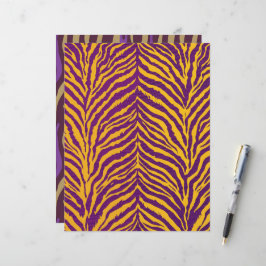 Lámina Papel de cuadernillo del patrón de tigre morado y 