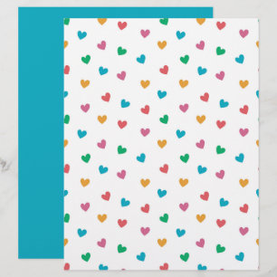 Lámina Papel de cuadernillo del patrón del corazón juguet