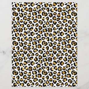 Lámina Papel de cuadernillo del patrón del Leopardo de or