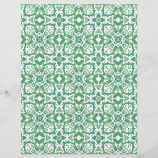 Lámina Papel de cuadernillo del patrón floral verde y bla