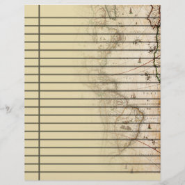 Lámina Papel de cuadernillo en mapa de vintage