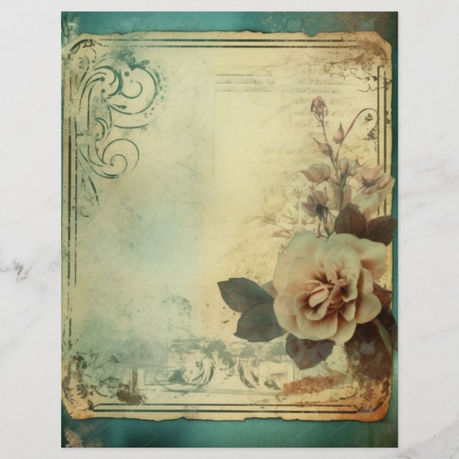Lámina Papel de cuadernillo floral (Anverso)