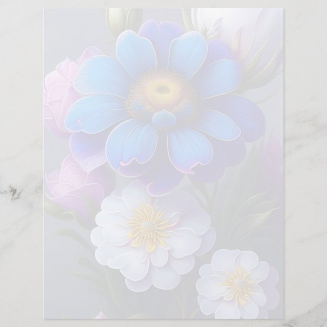 Lámina Papel de cuadernillo floral (Anverso)